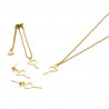 Set llave colgante, pulsera y pendiente dorado