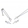 Set llave colgante, pulsera y pendiente plateado