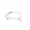Set llave colgante, pulsera y pendiente plateado
