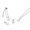 Set star colgante, pulsera y pendiente plateado