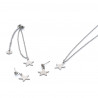 Set star colgante, pulsera y pendiente plateado