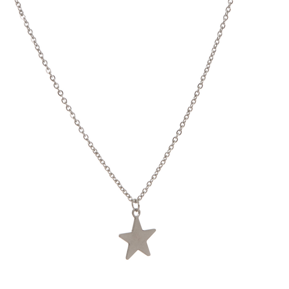 Set star colgante, pulsera y pendiente plateado