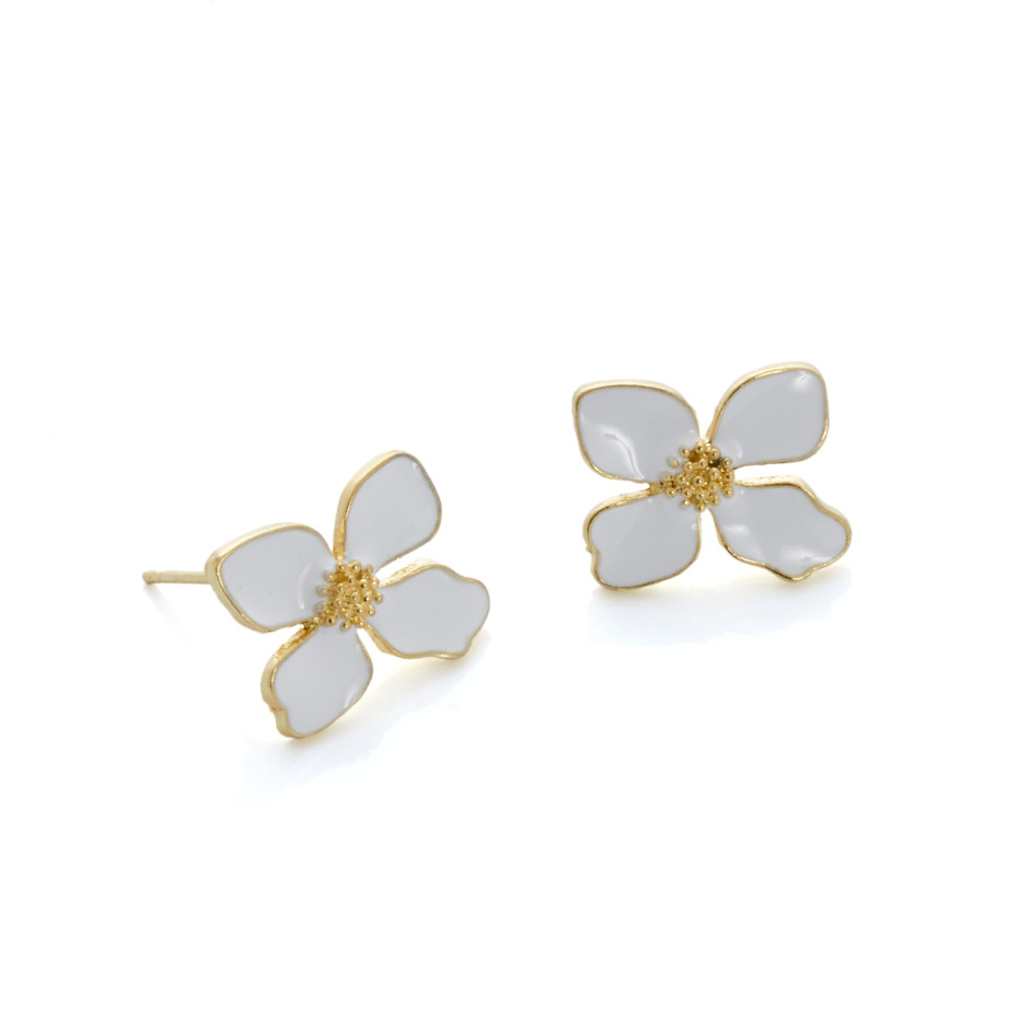 Pendiente sunflower blanco