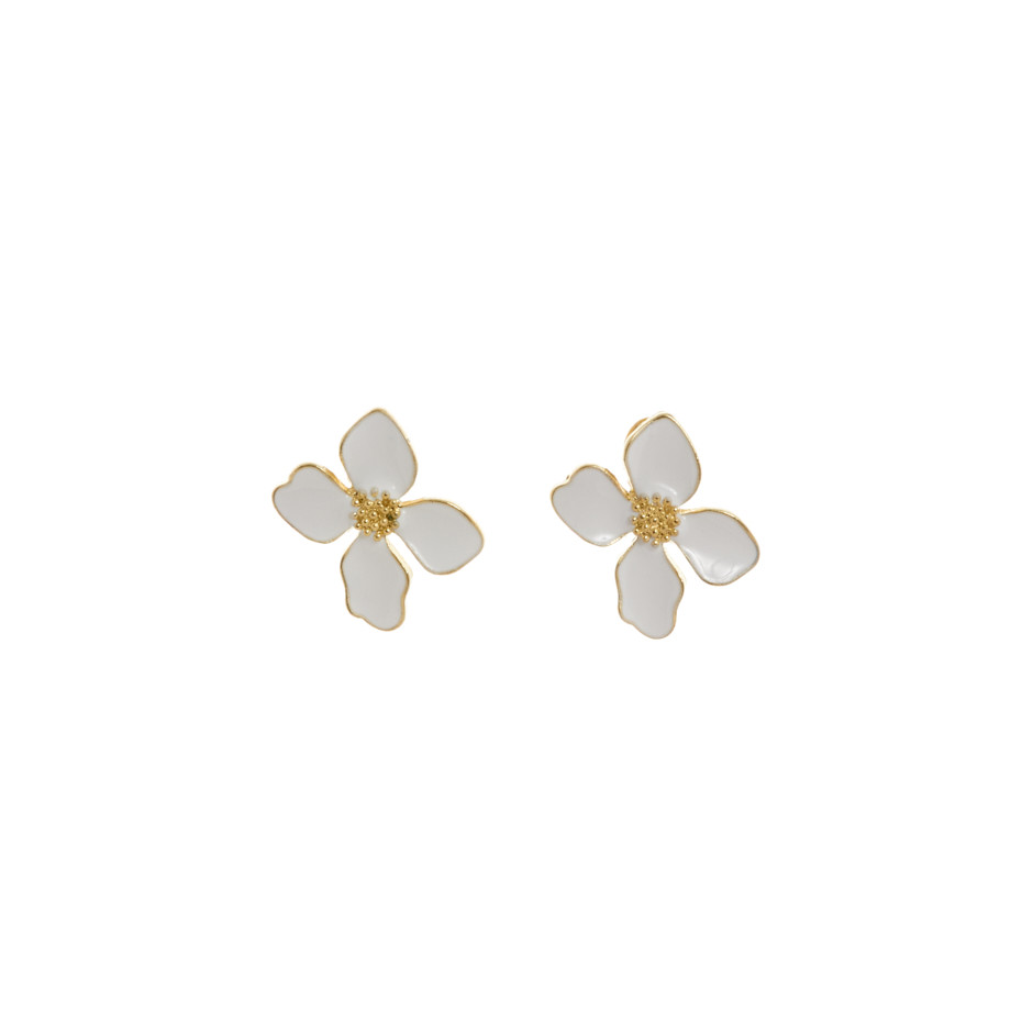Pendiente sunflower blanco