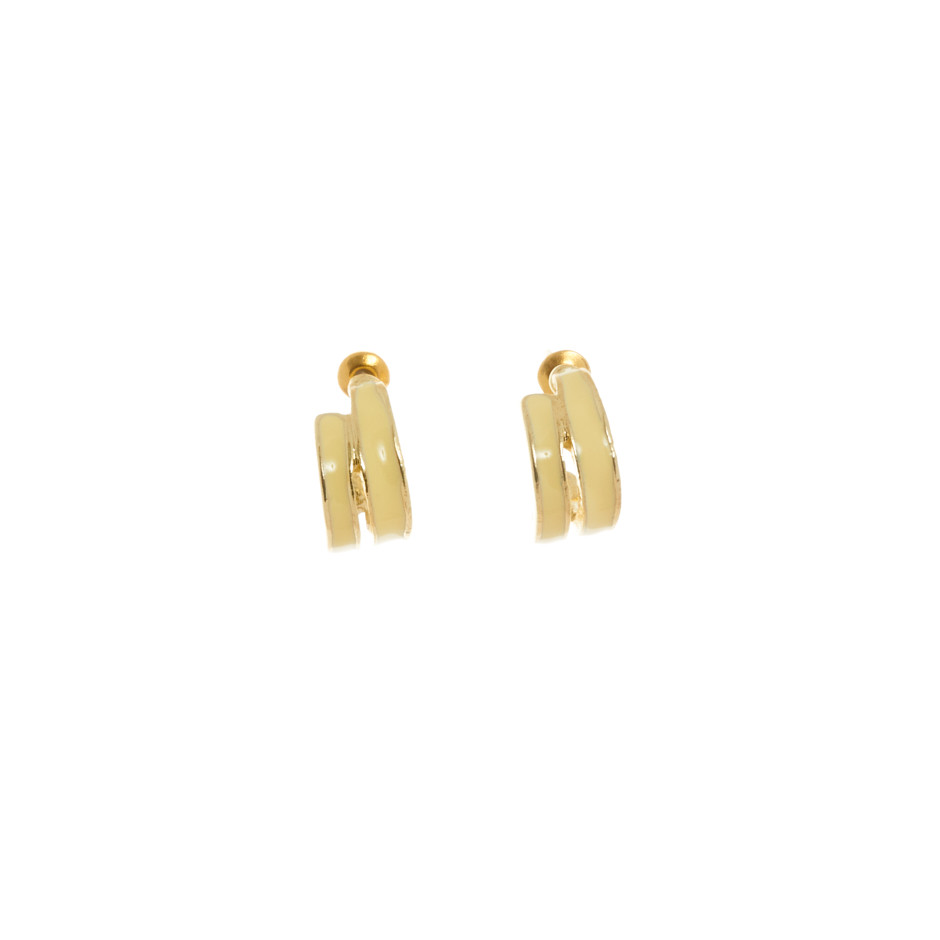 Pendiente doble ring amarillo