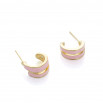 Pendiente doble ring rosa