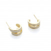 Pendiente doble ring beige