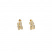 Pendiente doble ring beige