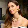Collar perlas y eslabon