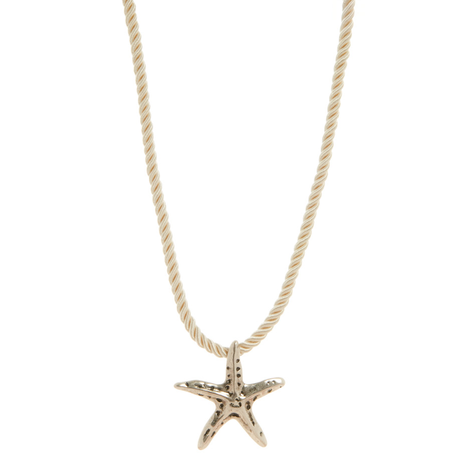 Collar cordón estrella plateada