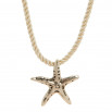 Collar cordón estrella plateada