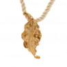 Collar cordón hoja dorada