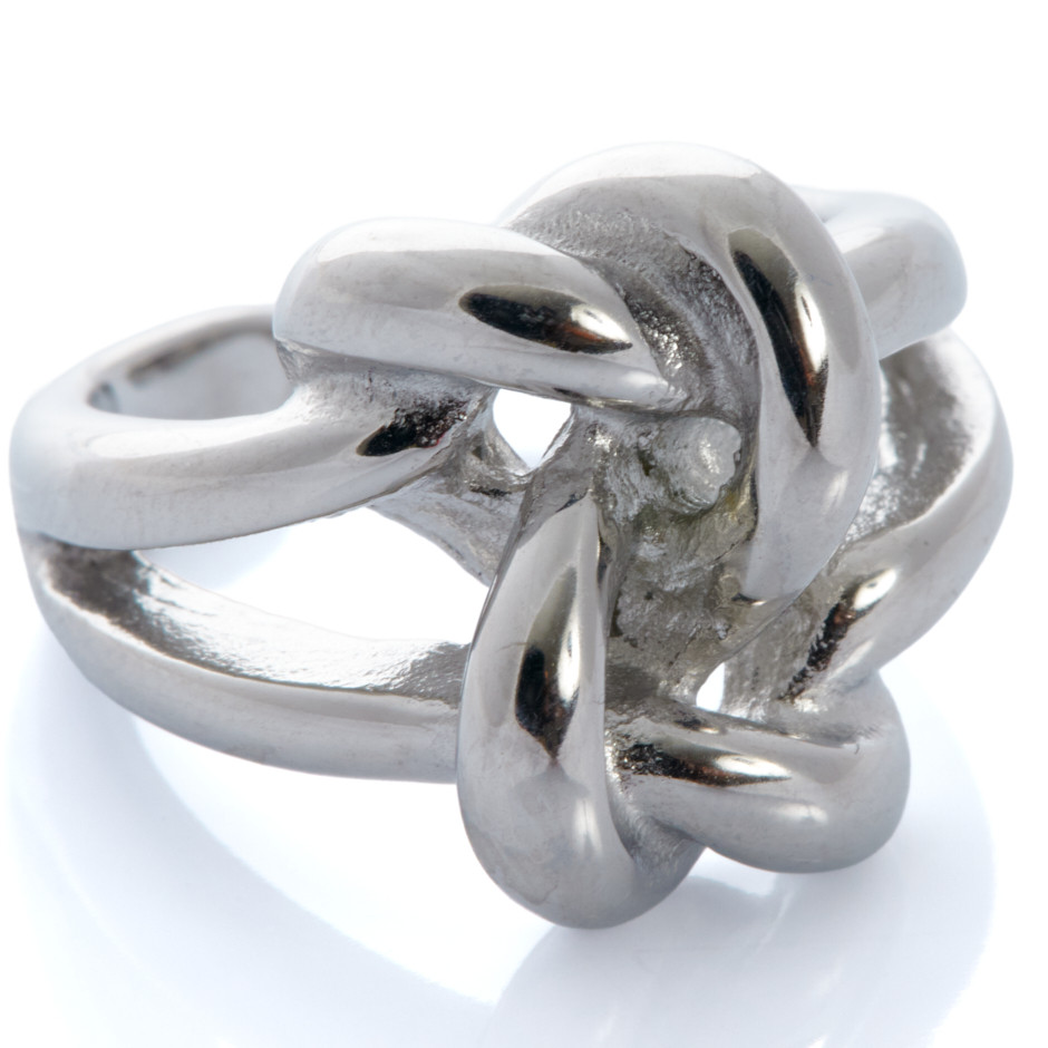 Anillo nudo plateado