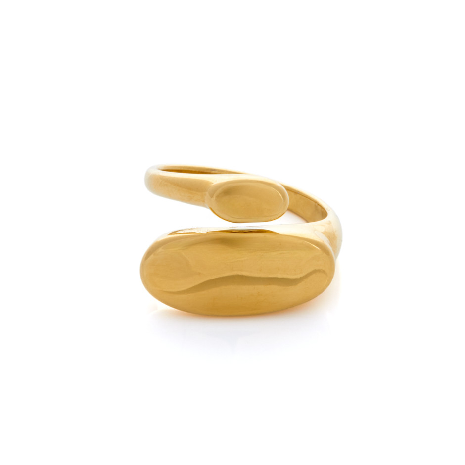 Anillo geométrico dorado