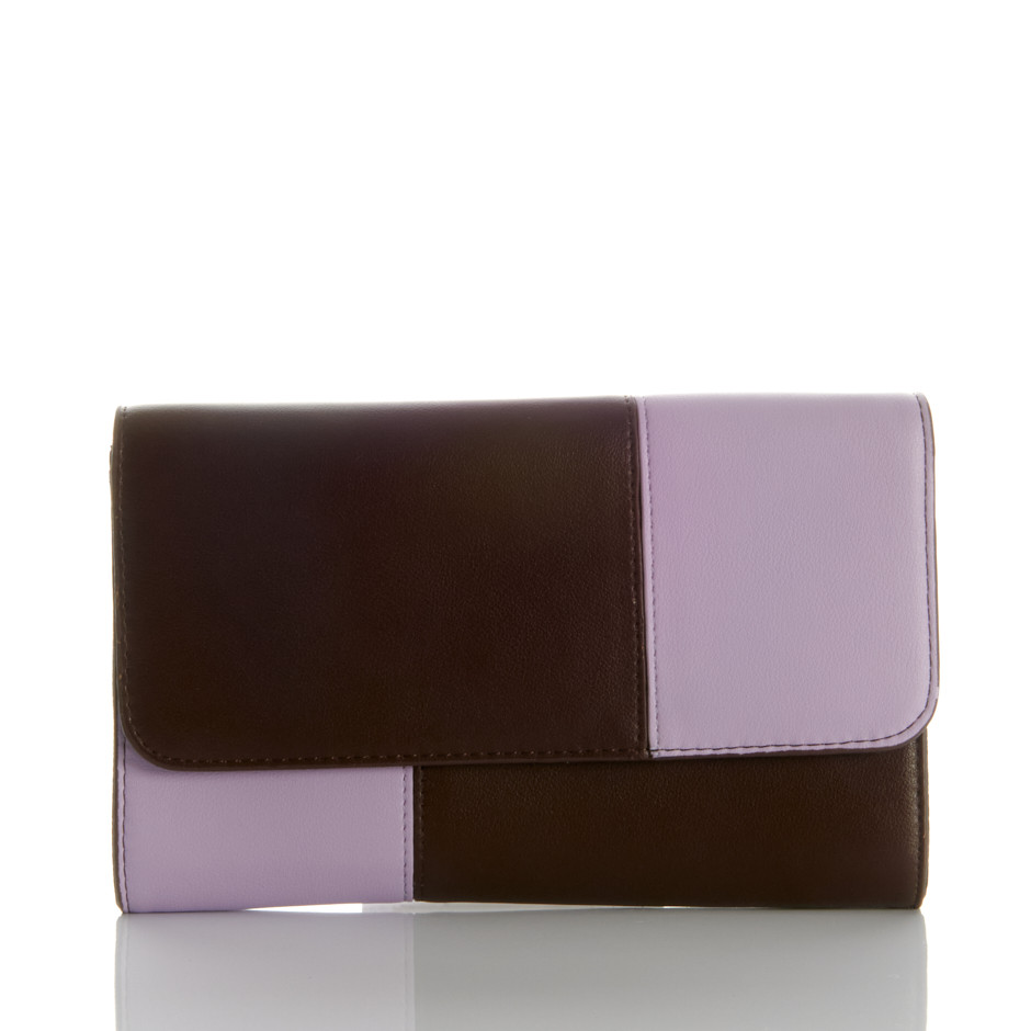 Bolso bicolor marrón y malva