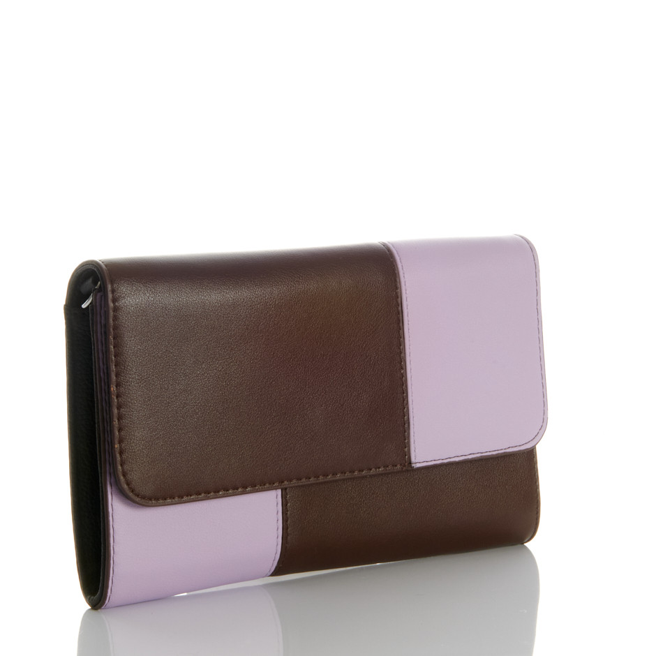Bolso bicolor marrón y malva