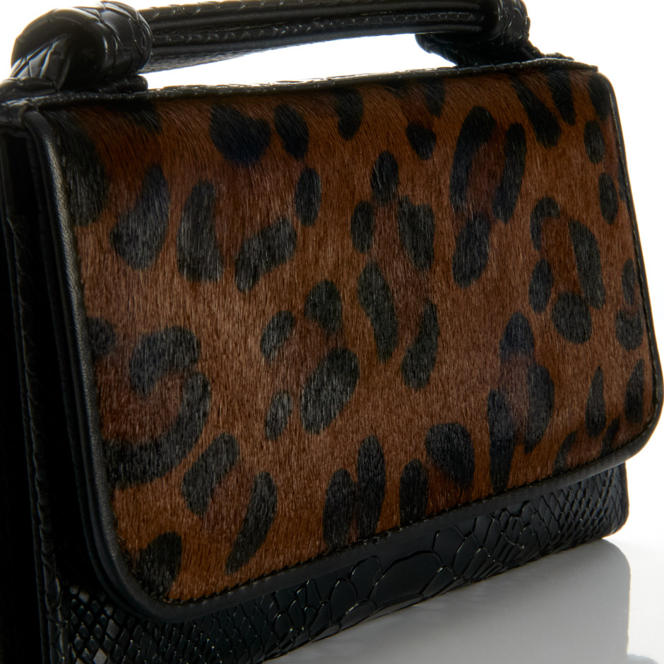 Bolso leather print marrón