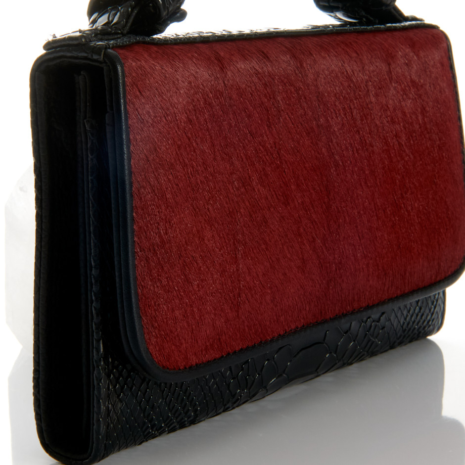 Bolso leather burdeos