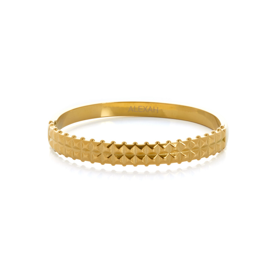 Brazalete cuadros dorado