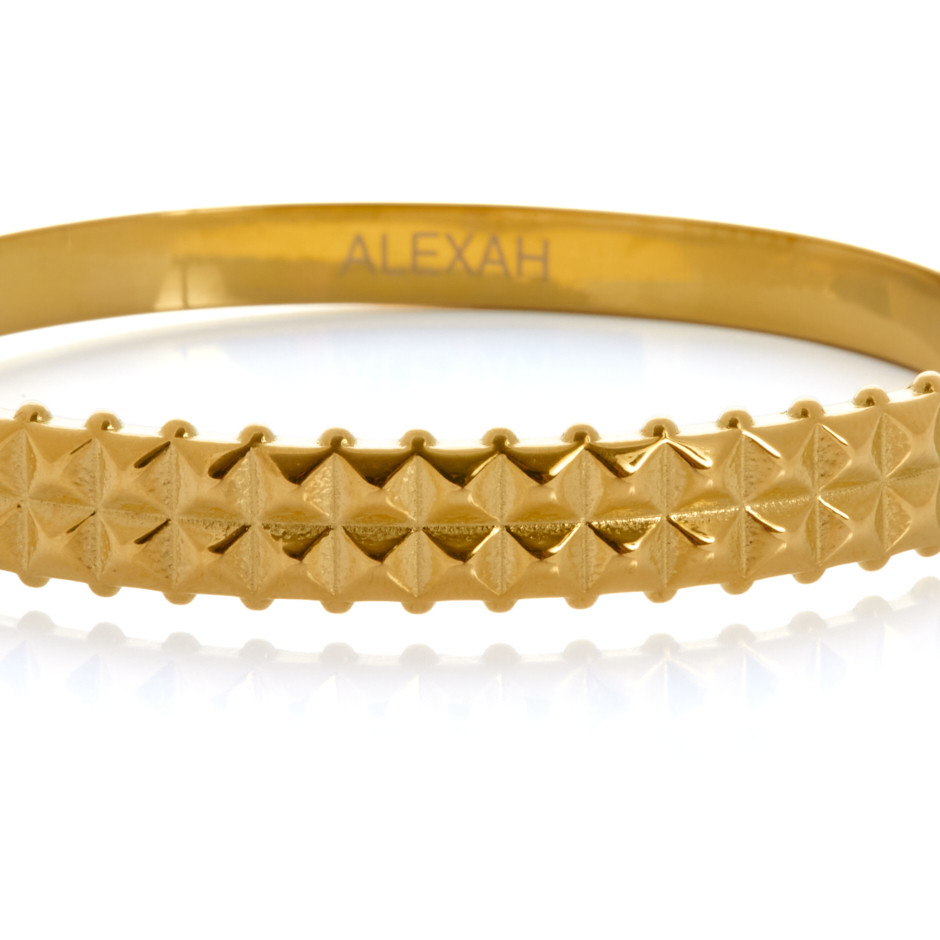 Brazalete cuadros dorado