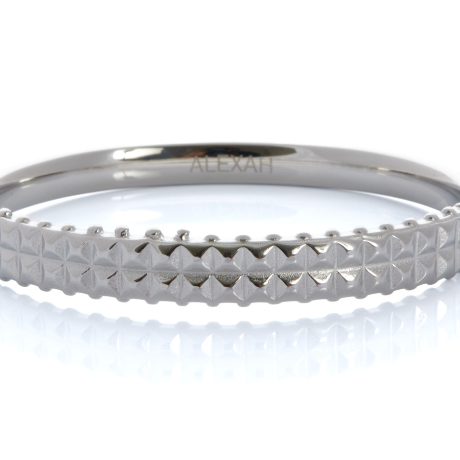 Brazalete cuadros plateado