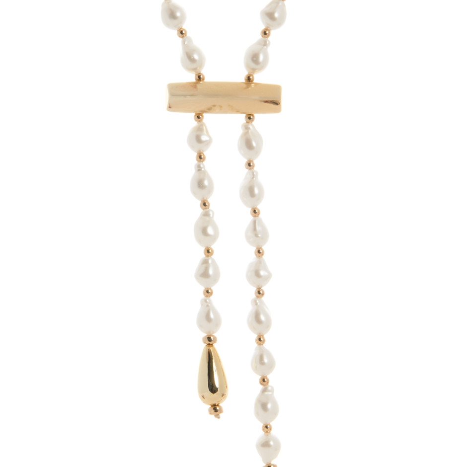 Collar corbata perlas