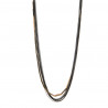 Collar multi cadenas negro y dorado