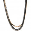 Collar multi cadenas negro y dorado