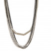 Collar multi cadenas plateado