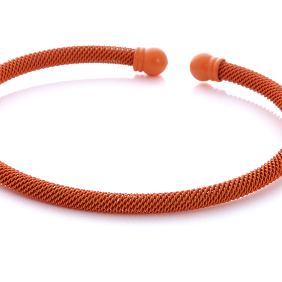 Pulsera malla ball naranja