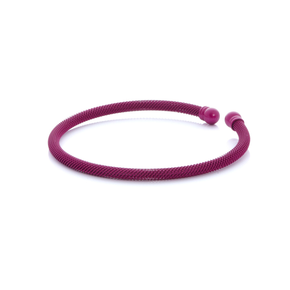Pulsera malla ball fucsia