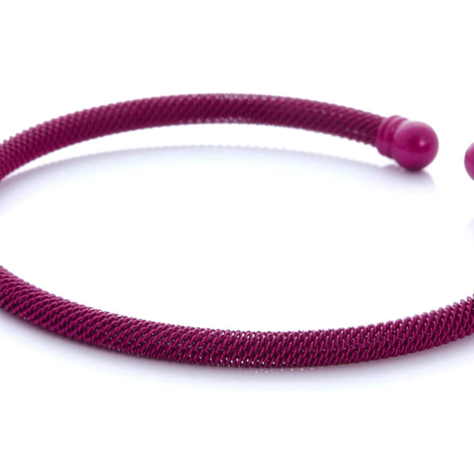 Pulsera malla ball fucsia