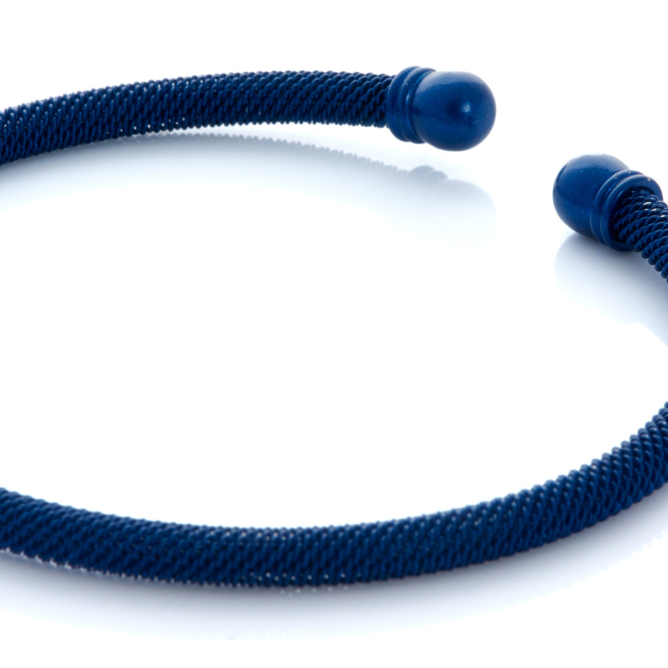 Pulsera malla ball azul marino