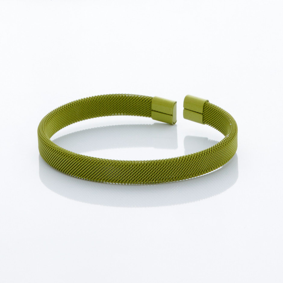 Pulsera malla verde kaki