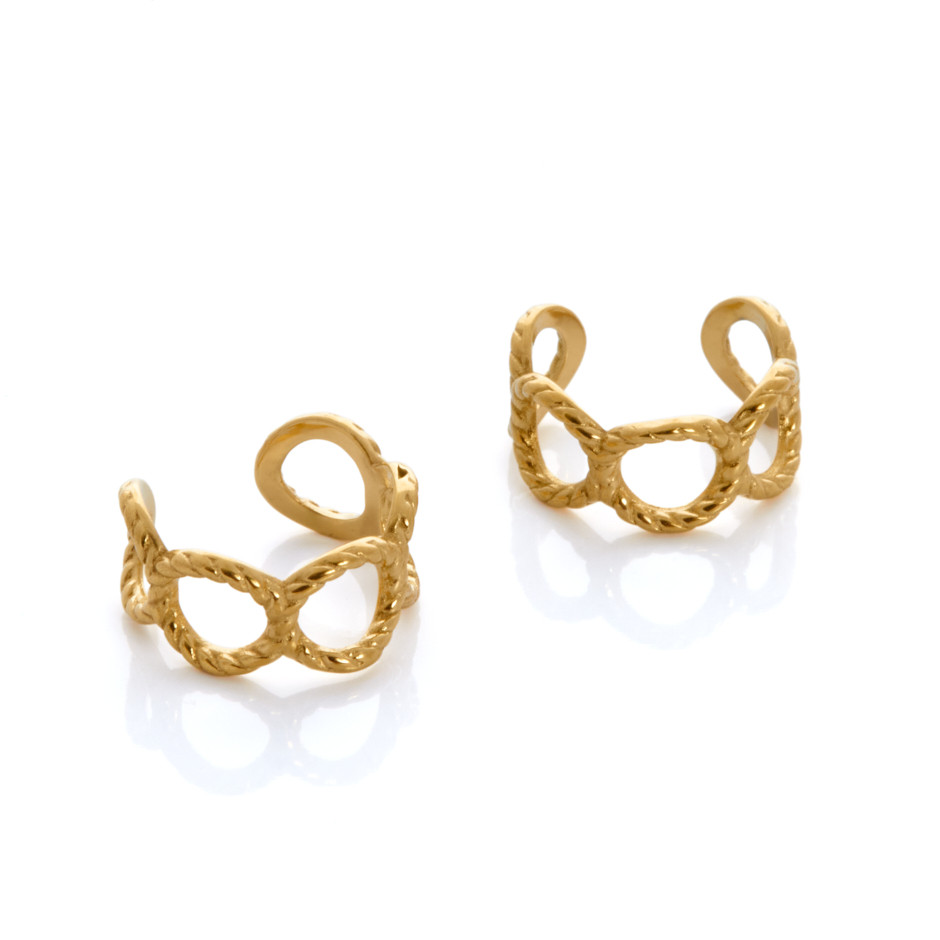 Pendiente earcuff ocho dorado