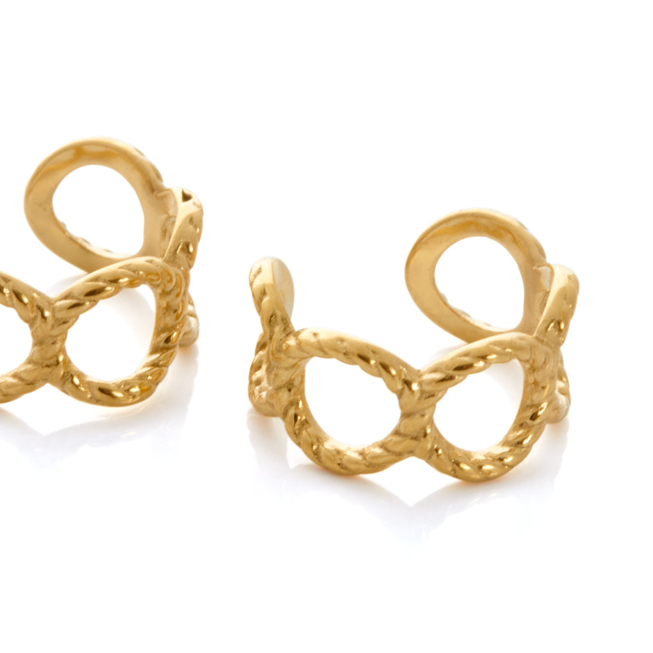Pendiente earcuff ocho dorado