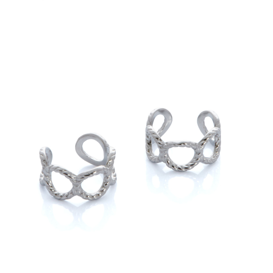 Pendiente earcuff ocho plateado
