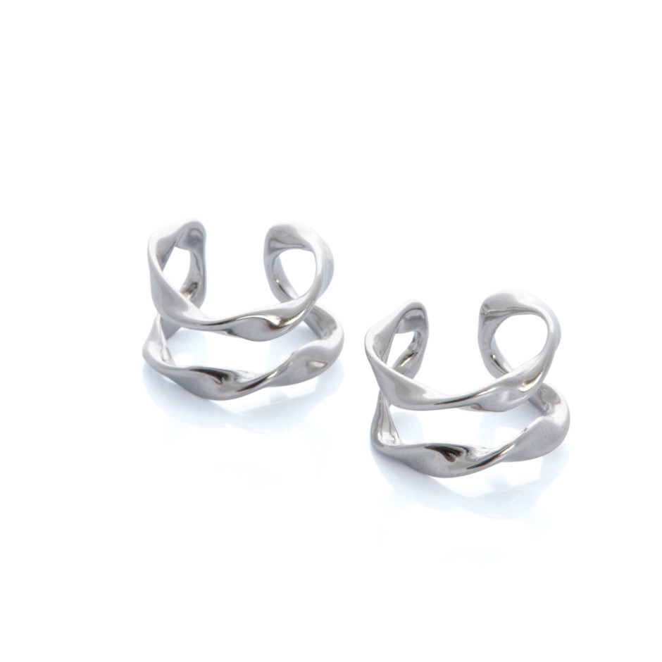 Pendiente earcuff infinito plateado