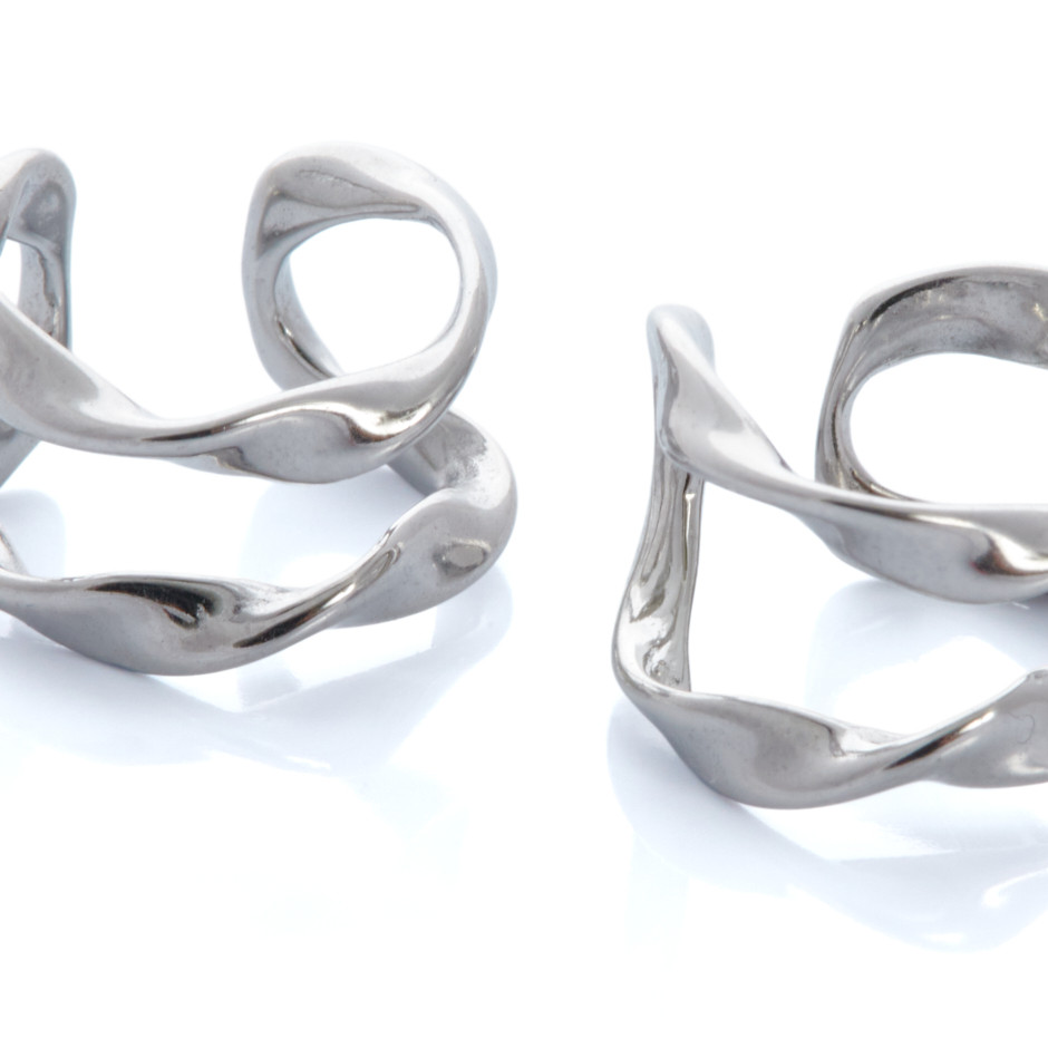 Pendiente earcuff infinito plateado