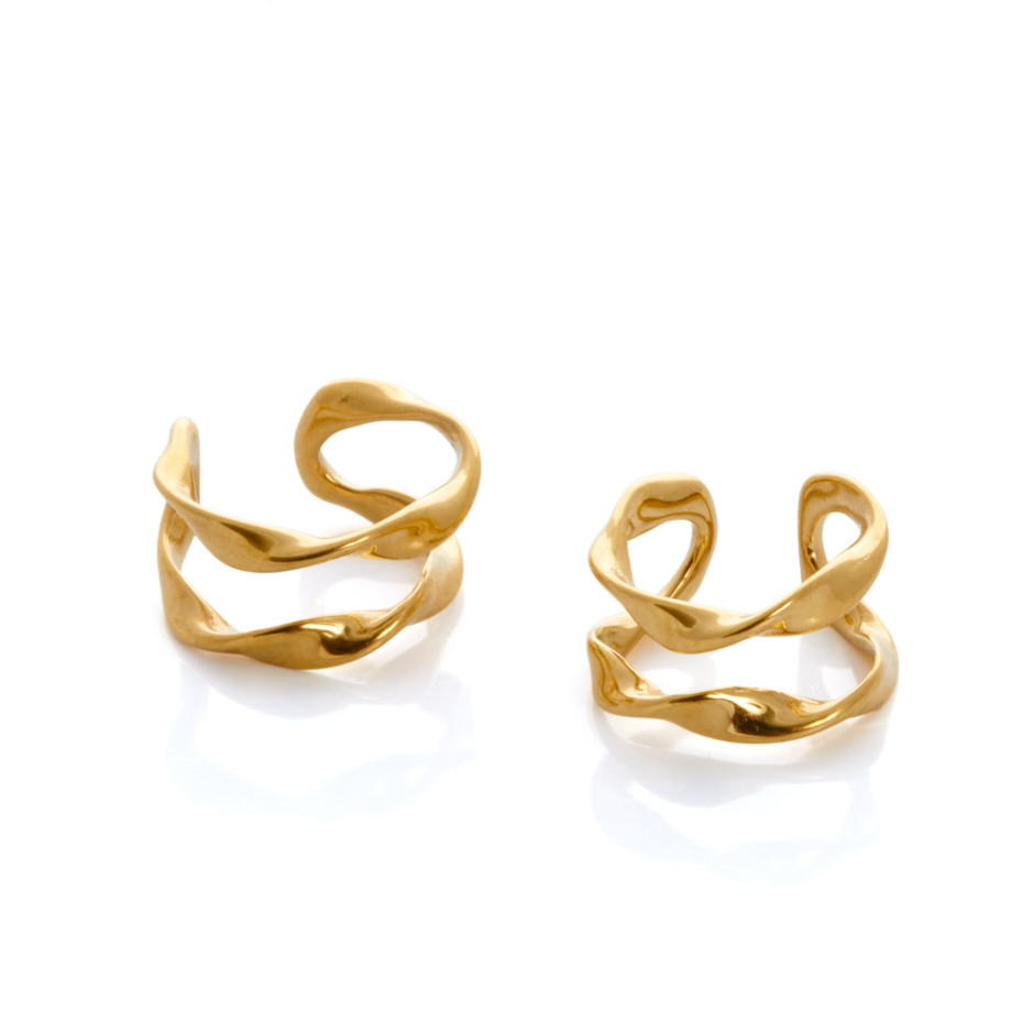 Pendiente earcuff infinito dorado