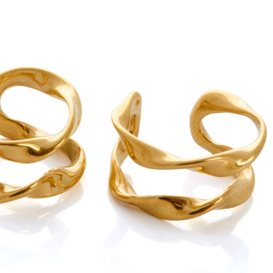 Pendiente earcuff infinito dorado