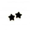 Pendiente esmaltado star  negro