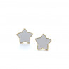 Pendiente esmaltado star  blanco