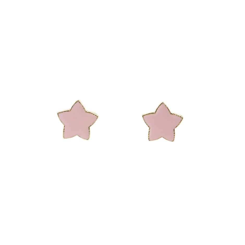 Pendiente esmaltado star rosa