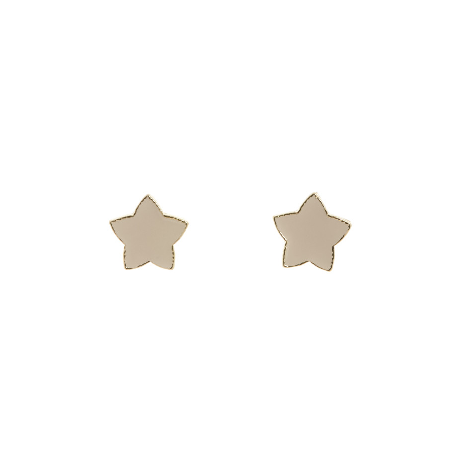 Pendiente esmaltado star beige