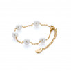 Set perlitas colgante, pulsera y pendientes dorado