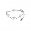 Set perlitas colgante, pulsera y pendientes plateado