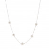 Set perlitas colgante, pulsera y pendientes plateado
