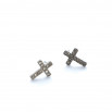 Set cruz colgante, pulsera y pendiente plateado