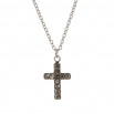 Set cruz colgante, pulsera y pendiente plateado